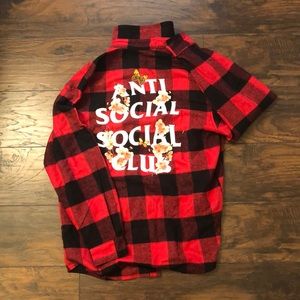 Anti Social Social Club KKOCH Red Flannel Flower